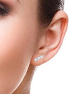 Zircon stripe earrings