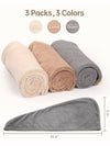 Gray, camel and brown drying hair wrap