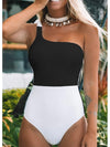 Black and white top / bottom one piece swimsuit