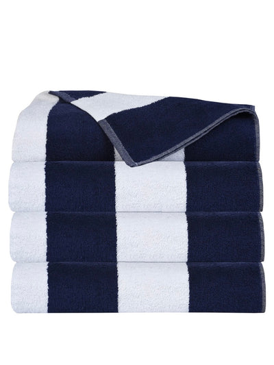 Blue and white striped towels