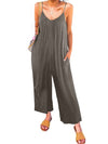 Solid gray ankle length jumpsuit