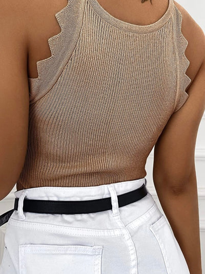 Coffee knitted tank top
