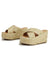 Natural wedge high heels crossed straps platform sandals