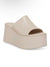 Beige high heels platform sandals
