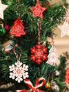 Set of 60 wood Christmas tree ornaments