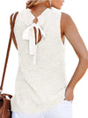 Bowknot white braided tank
