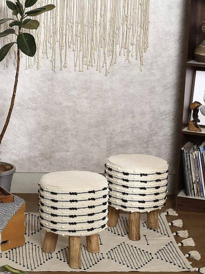 Boho Ottoman stool decorating space of a house