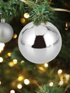 ball-shaped Christmas decorations in silver