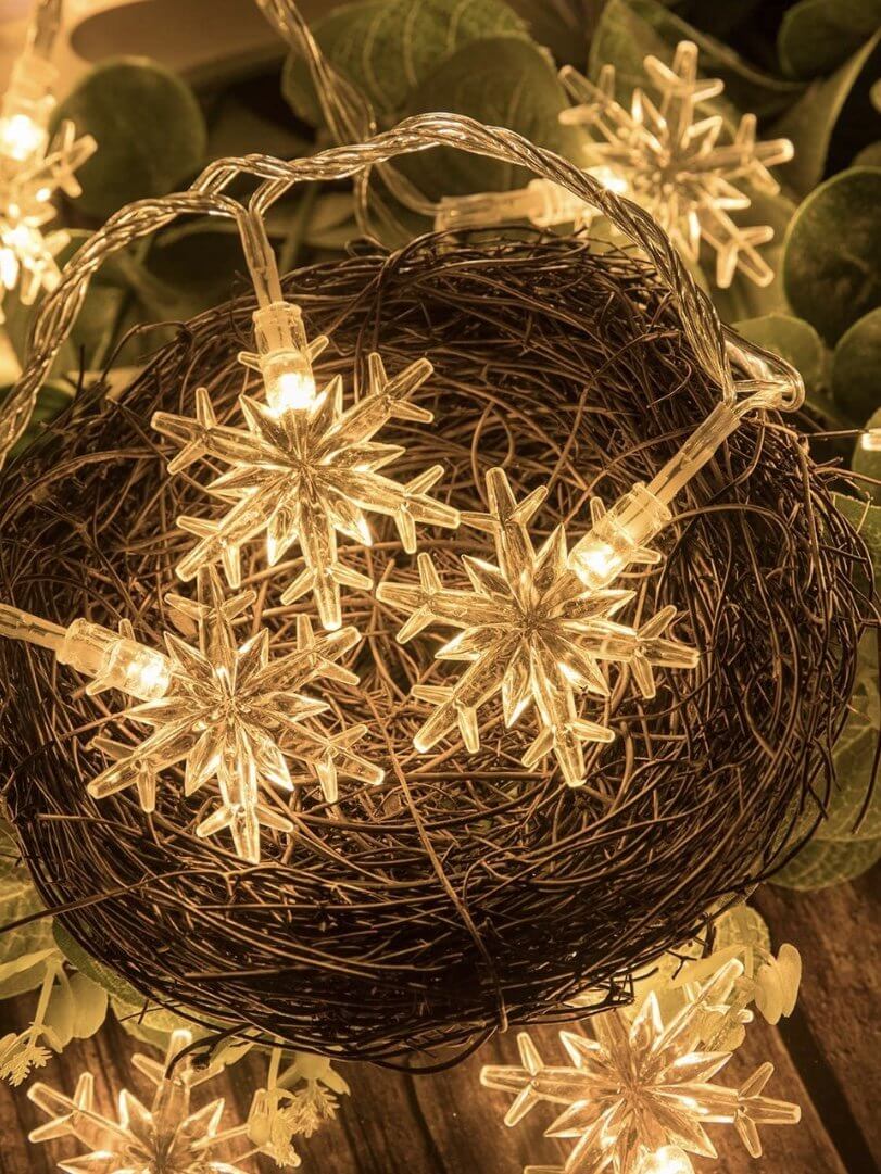 gold color snowflake led lights
