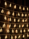 snowflake shaped gold color led lights for decorating