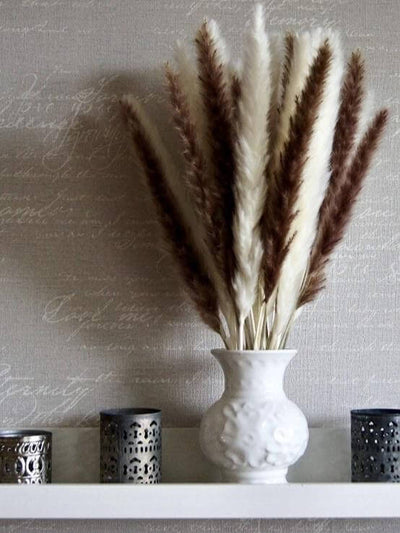 Copy of White and Brown Decorative Pampas Grass in White Vase