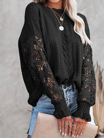 Black embroidered sweater