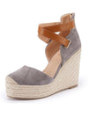 Gray platform espadrille wedge sandals