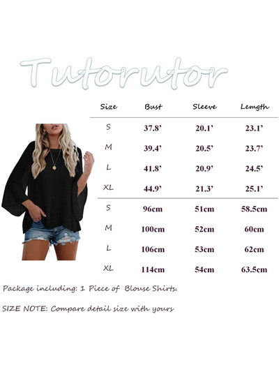 Beige bell sleeves knitted top