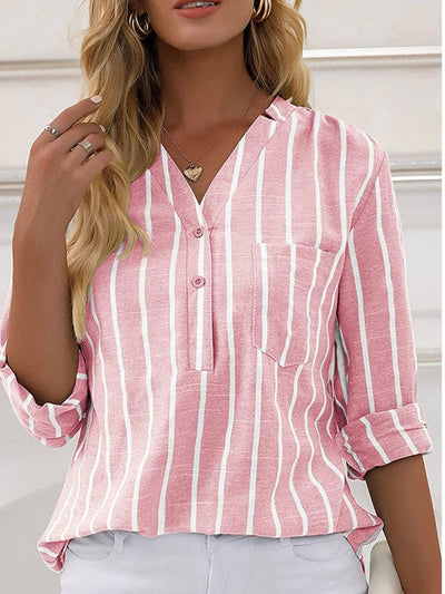 Rose and white stripes shirt