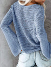 Blue knitted light sweater