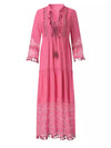 Boho coral pink maxi dress