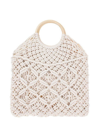 Macrame beige handbags