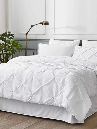 White pleated bed set 8 pieces