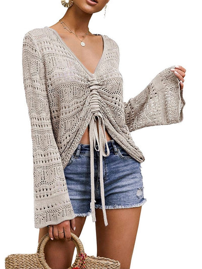Gray knitted sweater