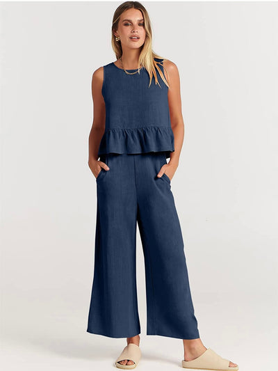 Blue set of 2. Top and lounge pants