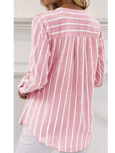 Rose and white stripes shirt