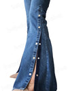 Flare stretch buttons leg jeans
