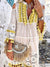 Beige and yellow boho mini dress