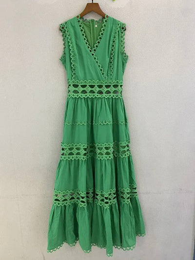 Mimi green maxi dress