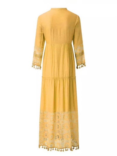 Boho yellow maxi dress
