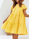 Boho a-line yellow mini dress
