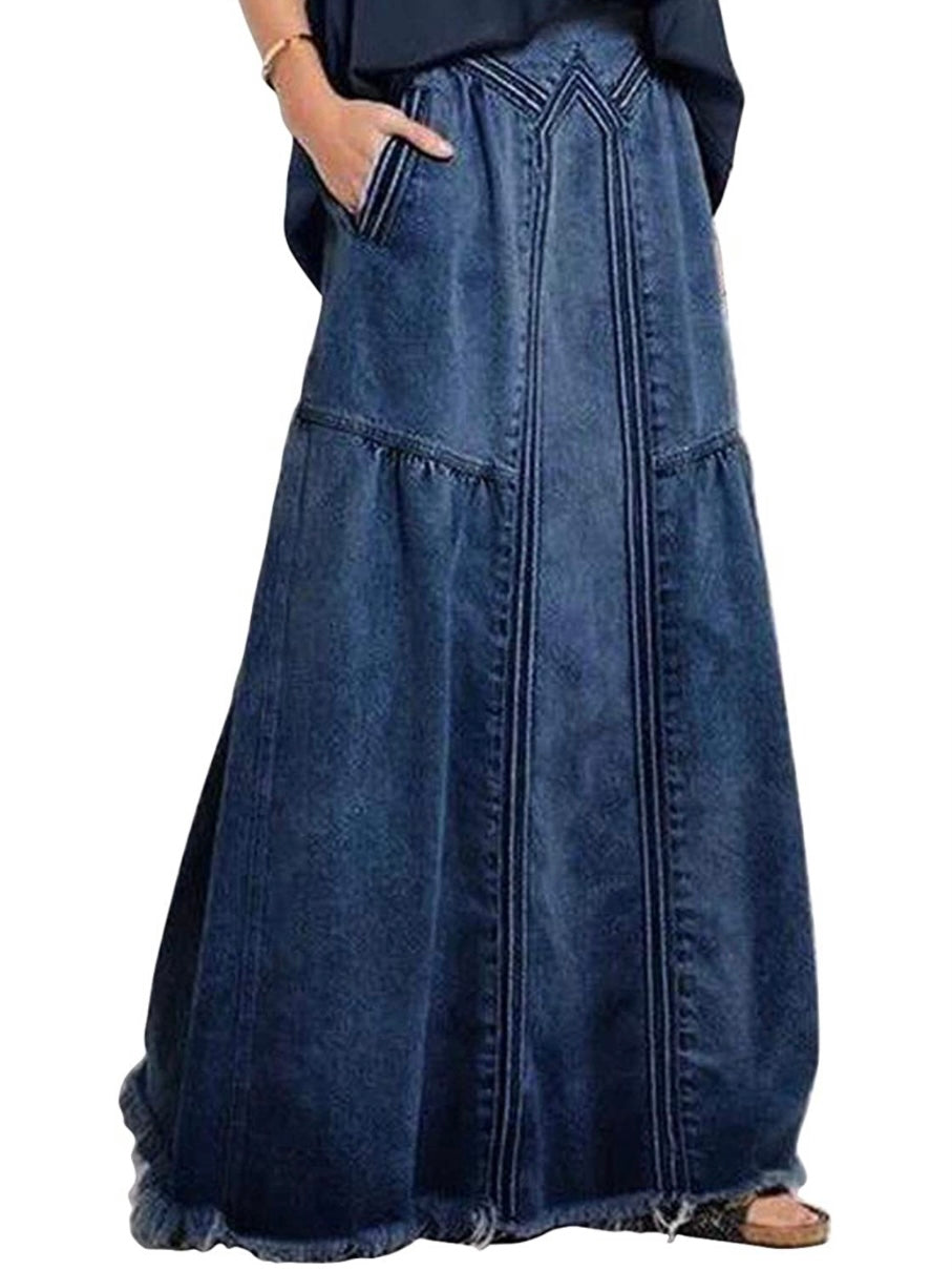 Blue jeans maxi skirt