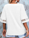 White embroidered sleeves blouse