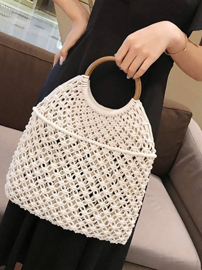 Macrame beige handbags