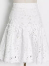 Set embroidered white top and skirt