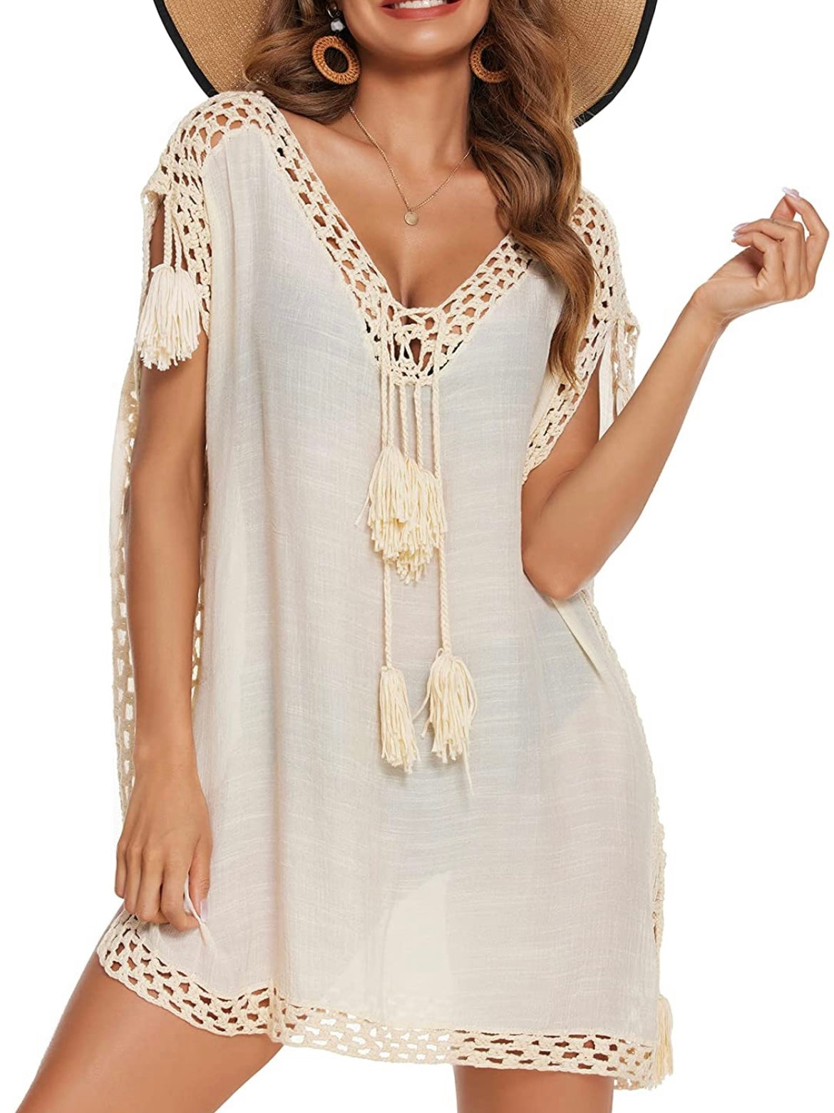Macrame dress/long shirt cover up