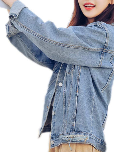 Oversized blue jean jacket