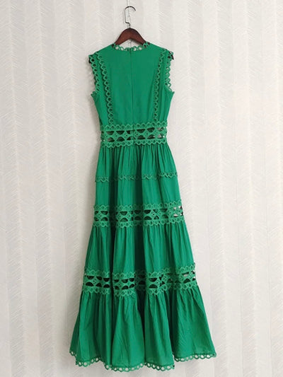 Mimi green maxi dress