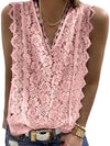 Pink embroidered texture lace top
