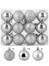 shiny, silver, matte and glitter ball ornaments